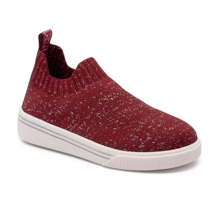 Tênis Slip On Infantil Fofura Brilhante Vinho