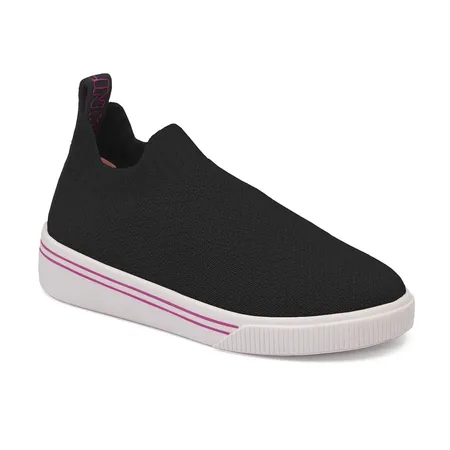 Tênis Infantil Slip On Fofura Urbana Preto E Rosa