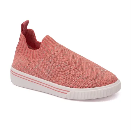 Tênis Infantil Slip-On Rosa Com Brilho