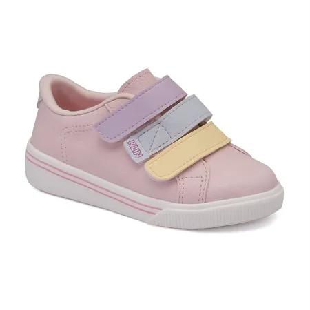 Tênis Infantil Klin De Velcro Colorido Rosa