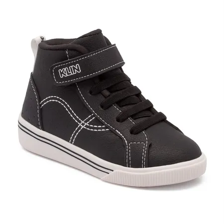 Tênis Infantil Klin Cano Alto Preto Com Velcro