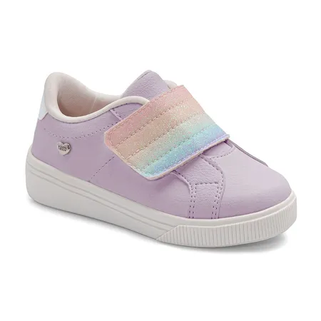 Tênis Infantil Menina Lilás Arco-Íris Klin Com Glitter