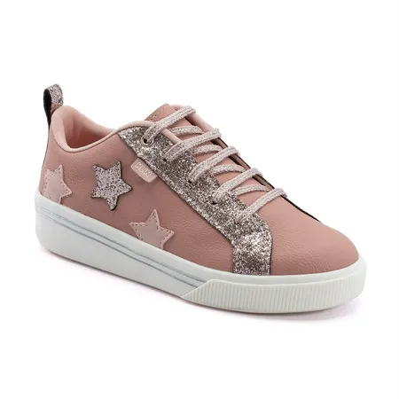 Tênis Infantil Klin Rosa Com Glitter E Estrelas Tênis Infantil Klin Rosa Com Glitter E Estrelas