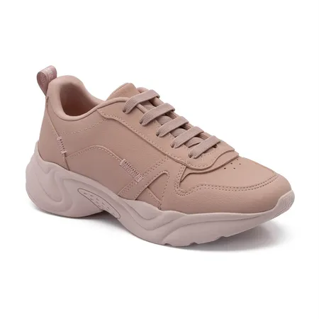 Tênis Infantil Fofinho Chunky Rosa-Antigo