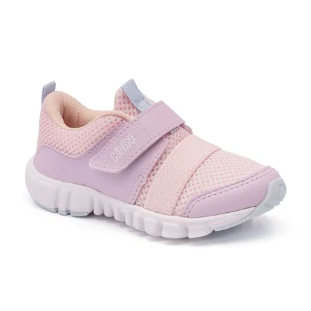 Tênis Infantil Klin Fofura Flexível Rosa E Lilás Com Velcro