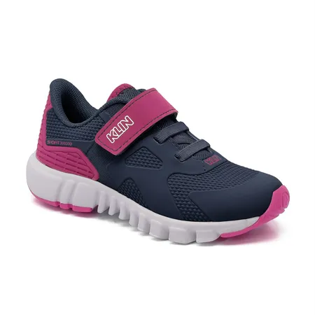 Tênis Infantil Klin Sport Velcro Azul Marinho E Pink