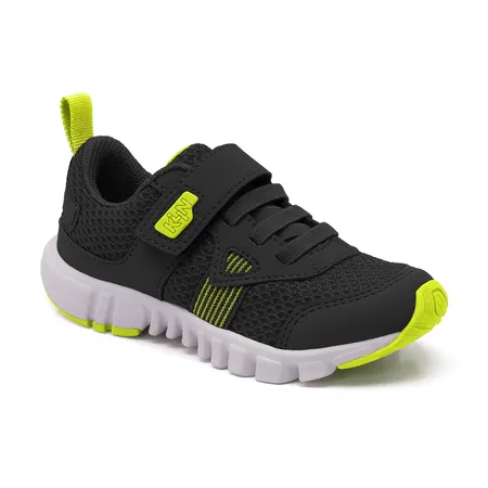 Tênis Infantil Kln Preto E Neon Aventura Conforto