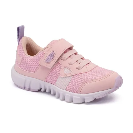 Tênis Infantil Rosa Com Velcro - Klin Diversão Aventureira