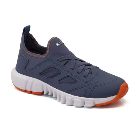Tênis Infantil Klin Flexível Azul Marinho Com Detalhes Laranja