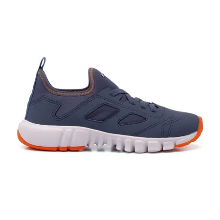 Tênis Infantil Klin Flexível Azul Marinho Com Detalhes Laranja