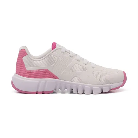 Tênis Infantil Esportivo Klin Branco E Rosa Fofura