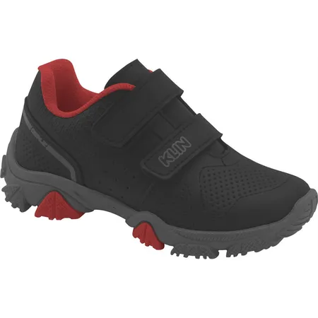 Tênis Infantil Klin Aventureiro Preto E Vermelho Com Velcro