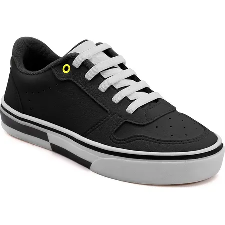 Tênis Infantil Fofinho Preto Com Cadarço Branco