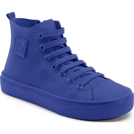 Tênis Infantil Kidy Play Cano Alto Azul Monocromático