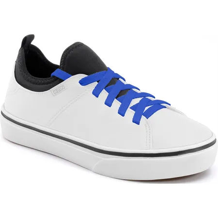 Tênis Infantil Klin Casual Branco Com Cadarço Amarelo