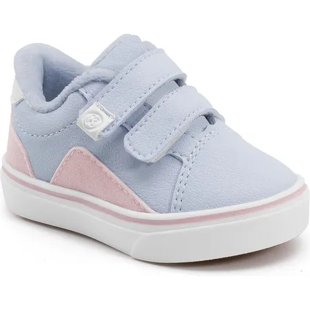 Tênis Infantil Fofinho De Velcro Azul E Rosa