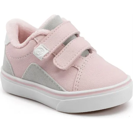 Tênis Infantil Fofinho De Velcro Rosa E Cinza Tênis Infantil Fofinho De Velcro Rosa E Cinza