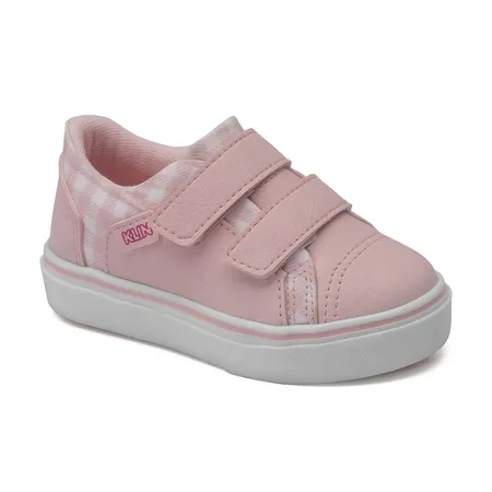 Tênis Infantil Klin Charme Rosa Com Velcro