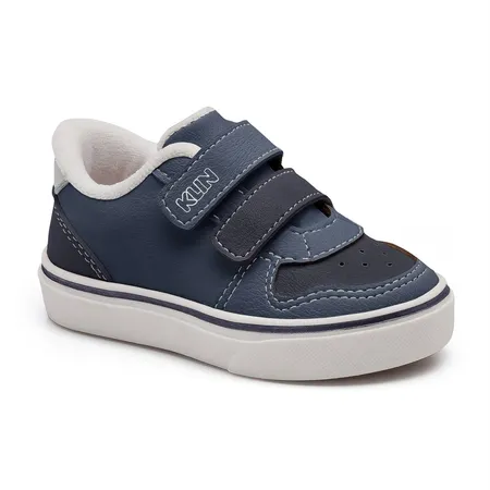 Tênis Infantil Klin Fecho Duplo Velcro Marinho Aventura