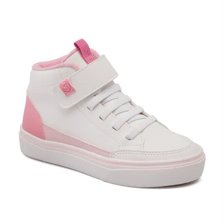 Tênis Cano Alto Diversão Rosa E Branco