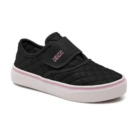 Tênis Infantil Klin Acolchoado Preto Com Velcro