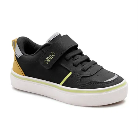 Tênis Infantil Klin Urbano Preto Com Amarelo E Neon