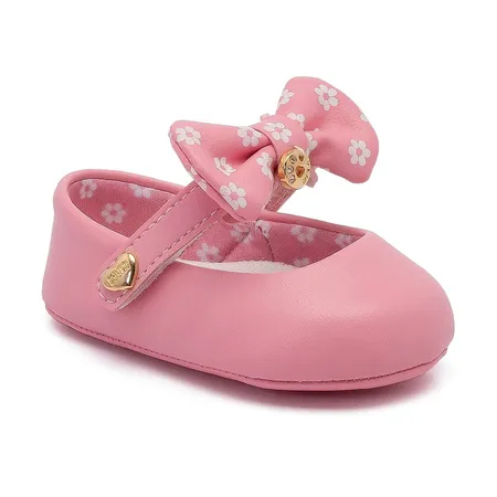 Sapatinho De Bebê Rosa Com Laço De Margaridas