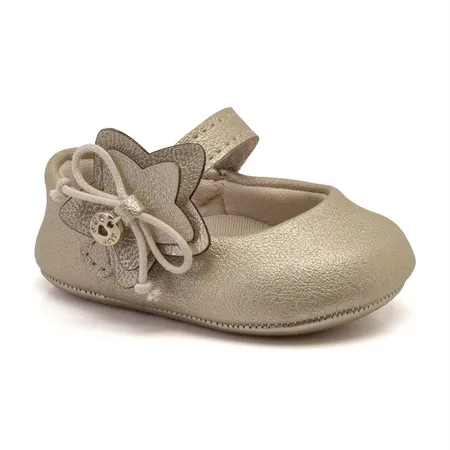 Sapatinho De Bebê Bailarina Dourado Com Laço Borboleta
