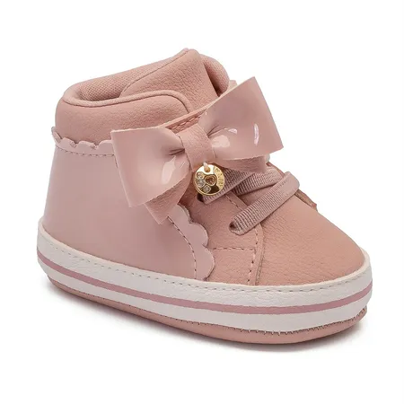 Sapatinho De Bebê Rosa Com Laço E Charme Fofinho