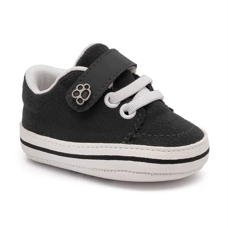 Tênis Bebê Fofinho Preto Com Velcro E Patinha