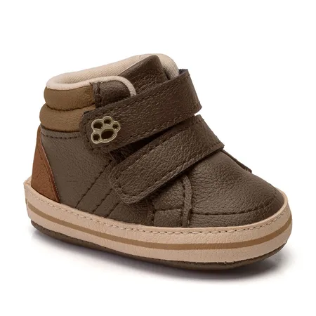 Botinha Infantil Marrom Com Velcro E Detalhe De Patinha
