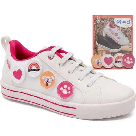 Tênis Infantil Feminino Com Stickers Mood Fofinhos