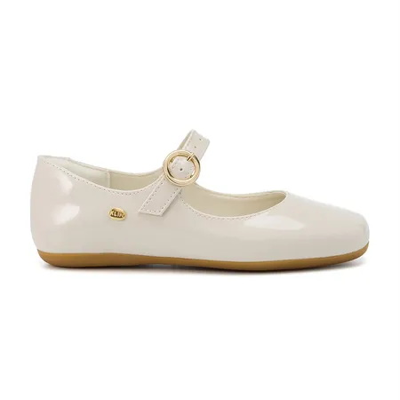 Sapatilha Infantil Mary Jane Creme Brilhante Sapatilha Infantil Mary Jane Creme Brilhante