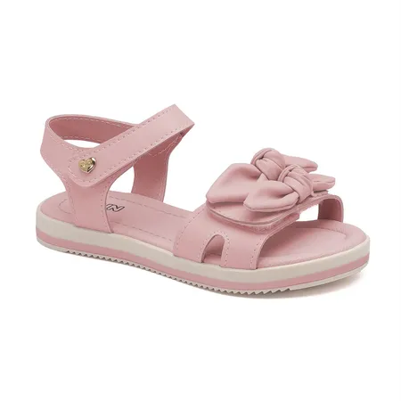 Sandália Infantil Rosa Com Laço Fofo