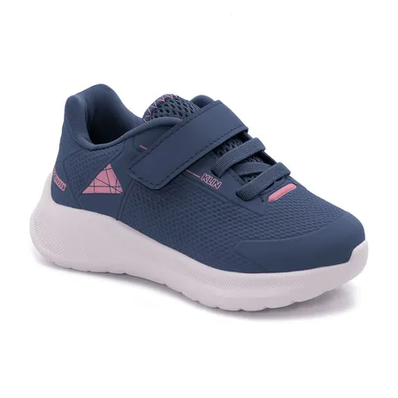 Tênis Infantil Klin Adventure Velcro Azul Marinho E Rosa