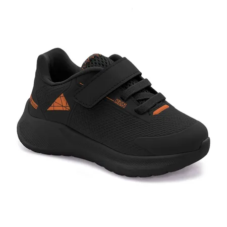 Tênis Infantil Klin Conforto Aventura - Preto Com Laranja