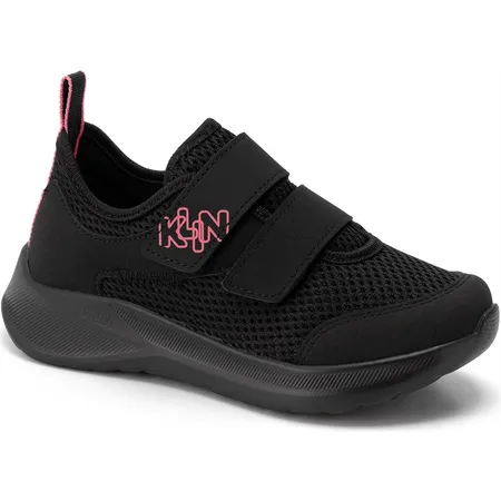 Tênis Infantil Klin Adventure Fofinho Com Tiras De Contato - Preto/Rosa
