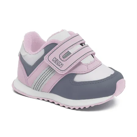 Tênis Infantil Klin New Sport Rosa E Cinza