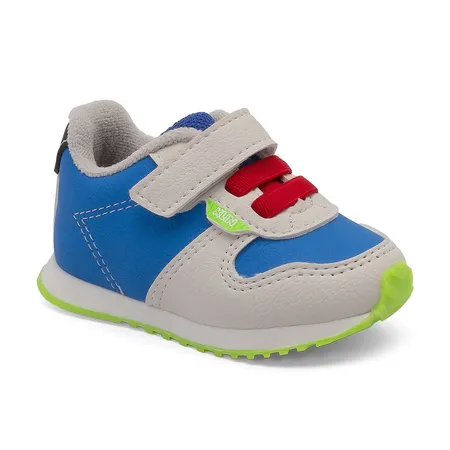 Tênis Infantil Klin Colorê Azul E Cinza Com Velcro