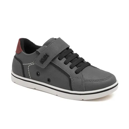 Tênis Infantil Klin Urbano Com Velcro E Cadarço Cinza