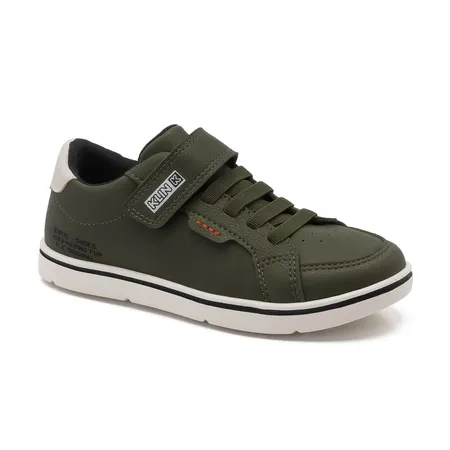 Tênis Infantil Klin K Verde Militar Velcro E Cadarço Fake