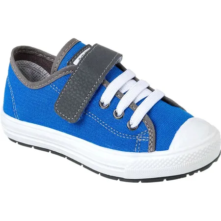 Tênis Infantil Fofinho Azul Estiloso Com Velcro E Cadarço