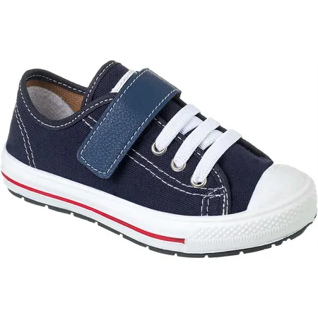Tênis Infantil Marinho Com Velcro E Cadarço