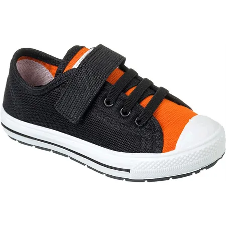 Tênis Infantil Fofinho Preto E Laranja Com Velcro
