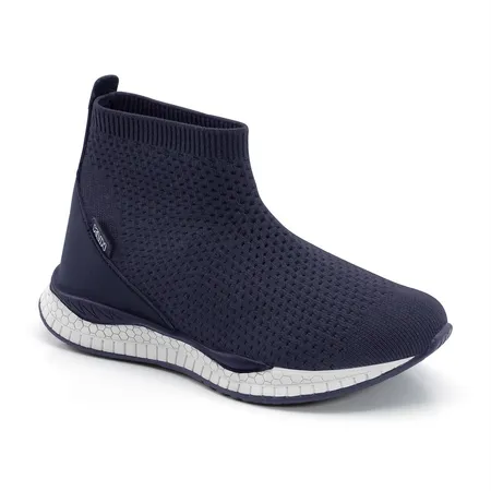 Tênis Infantil Klin Cano Alto Knit Fofinho Marinho