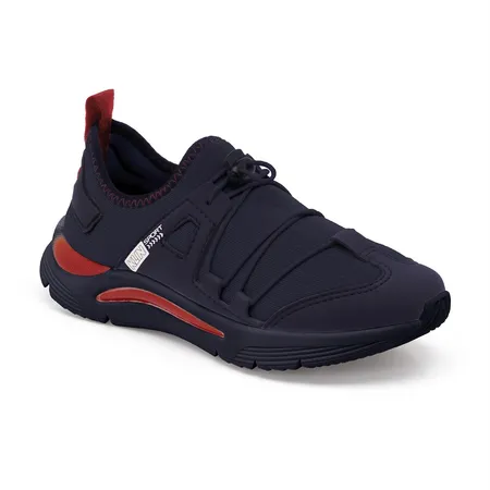 Tênis Infantil Klin Sport Marinho Com Detalhes Vermelhos
