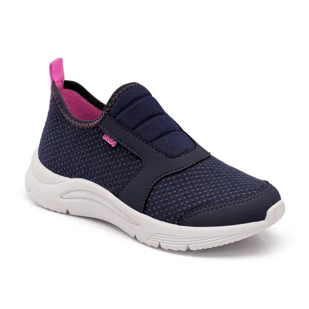 Tênis Slip On Infantil Klin Fofinho Azul Marinho E Pink