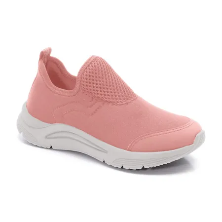 Tênis Infantil Slip-On Fofinho Rosa Sem Cadarço