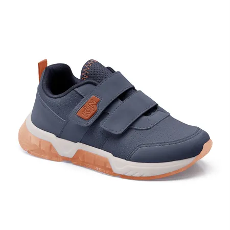 Tênis Infantil Kln Com Luzes E Velcro Azul Marinho