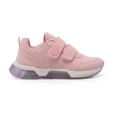 Tênis Infantil Rosa Com Luzes De Led E Velcro KLIN Tênis Infantil Rosa Com Luzes De Led E Velcro KLIN
